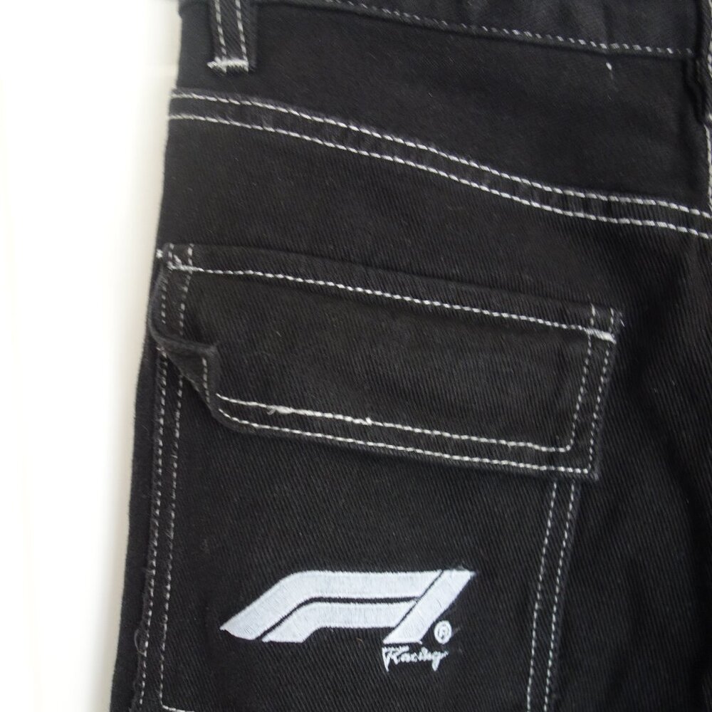 NWT $69 FORMULA 1 x PACSUN Black Raceway ‘90’s Boyfriend Cargo Jeans Sz 25 - Picture 6 of 11
